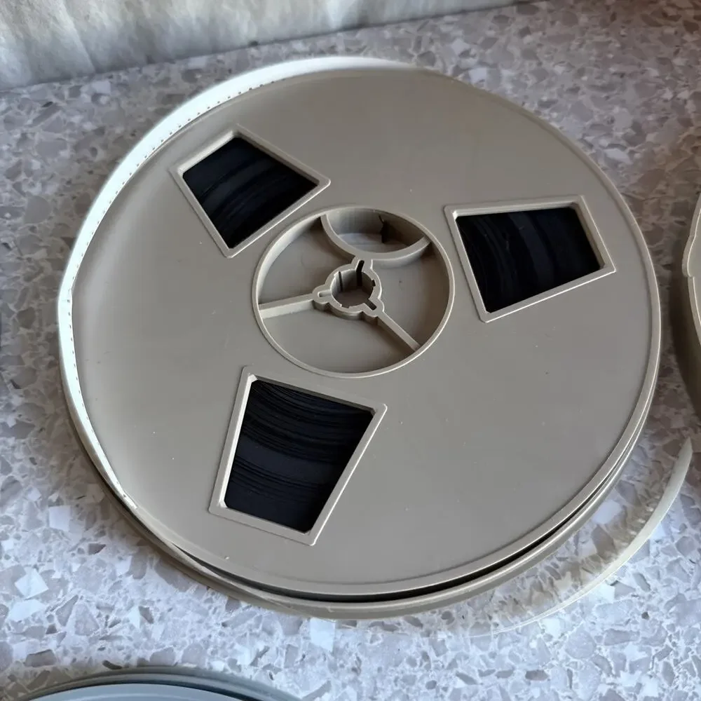 Lot Of 3 7” Plastic Film Cans One Has Film Super 8